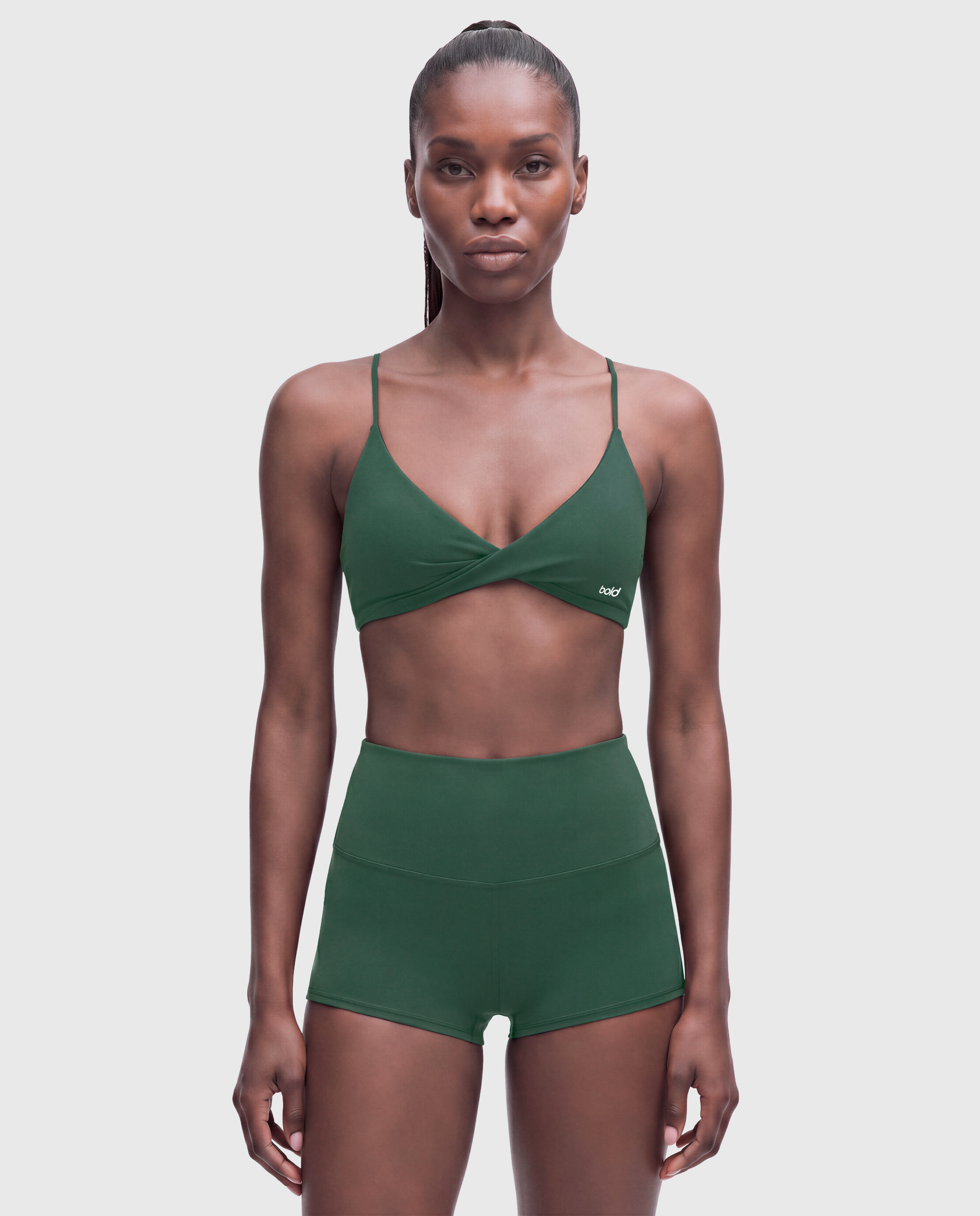 BoldBooty Longline Sports Bra — Willow Green — Photo 3