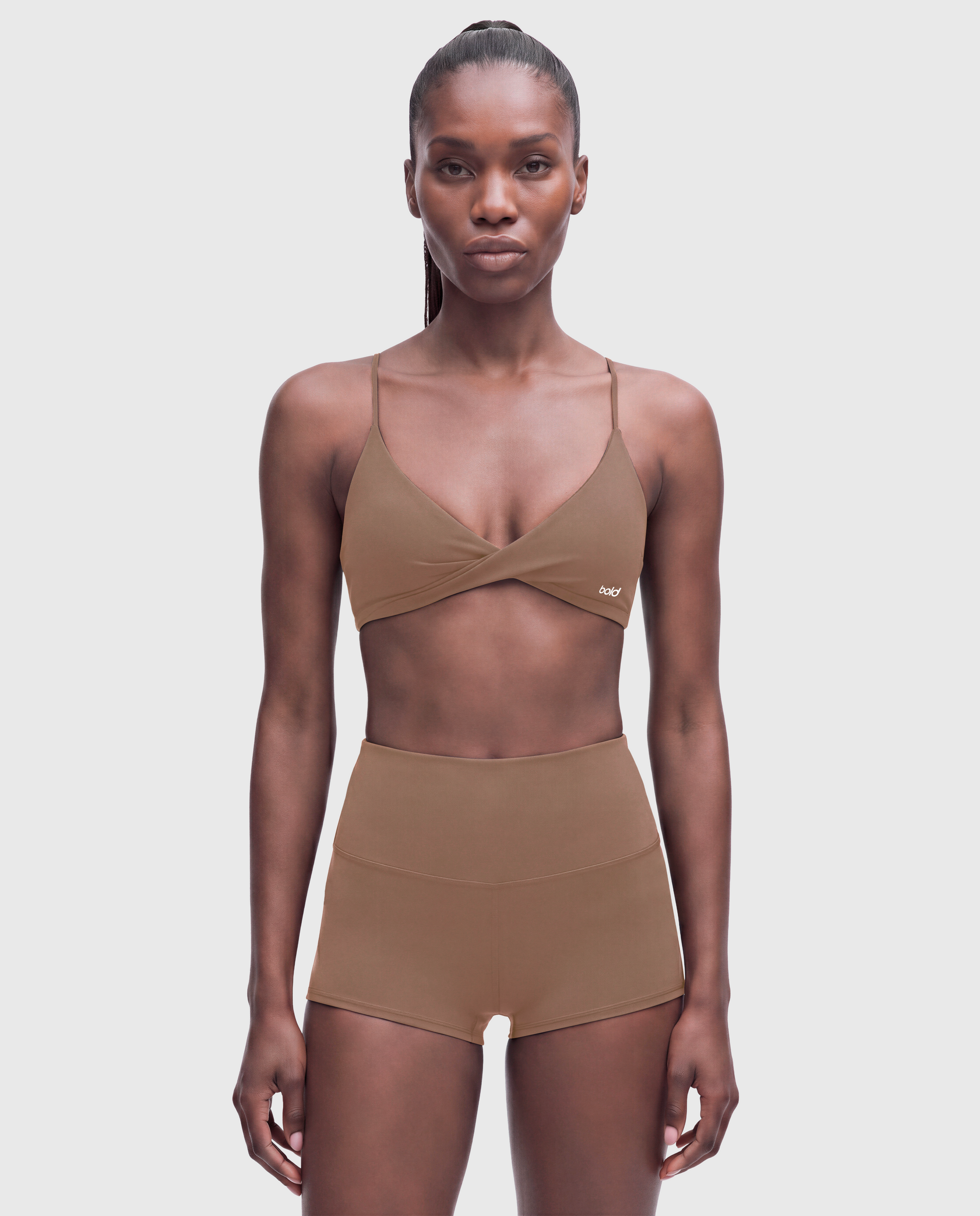 BoldBooty Longline Sports Bra — New Taupe — Photo 3