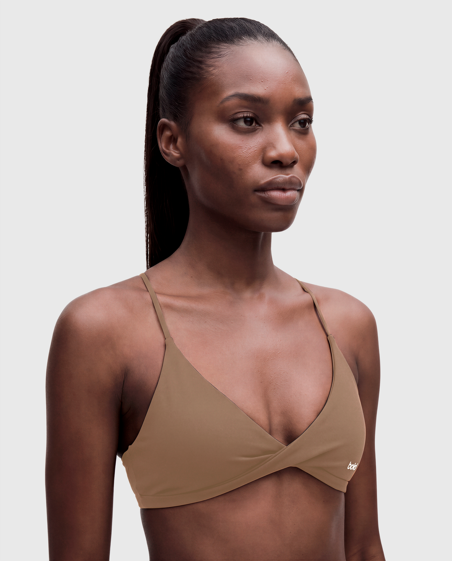 BoldBooty Longline Sports Bra — New Taupe — Photo 1