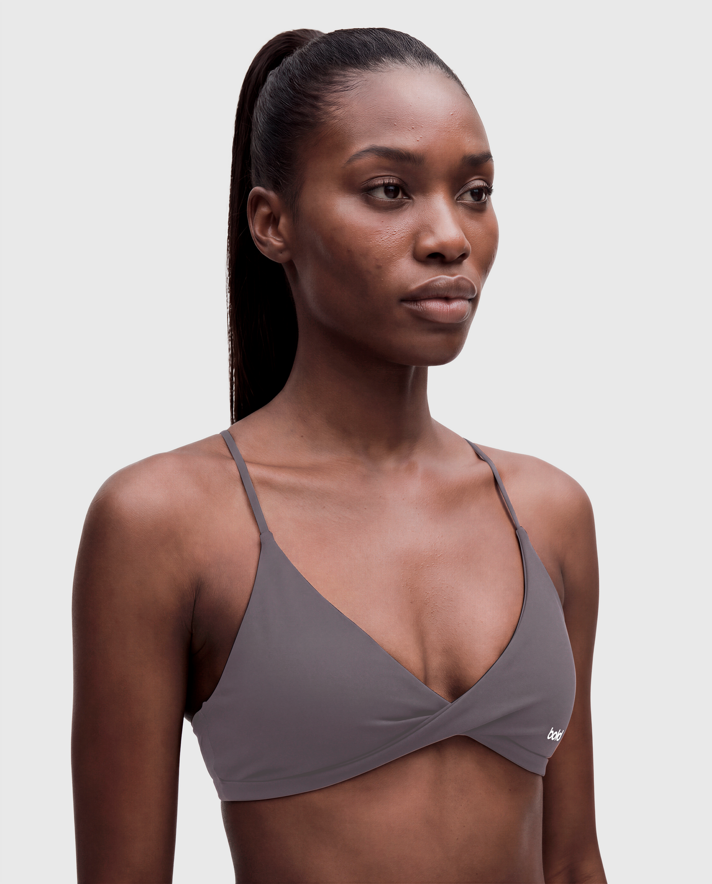 BoldBooty Longline Sports Bra — Mushroom Grey — Photo 1