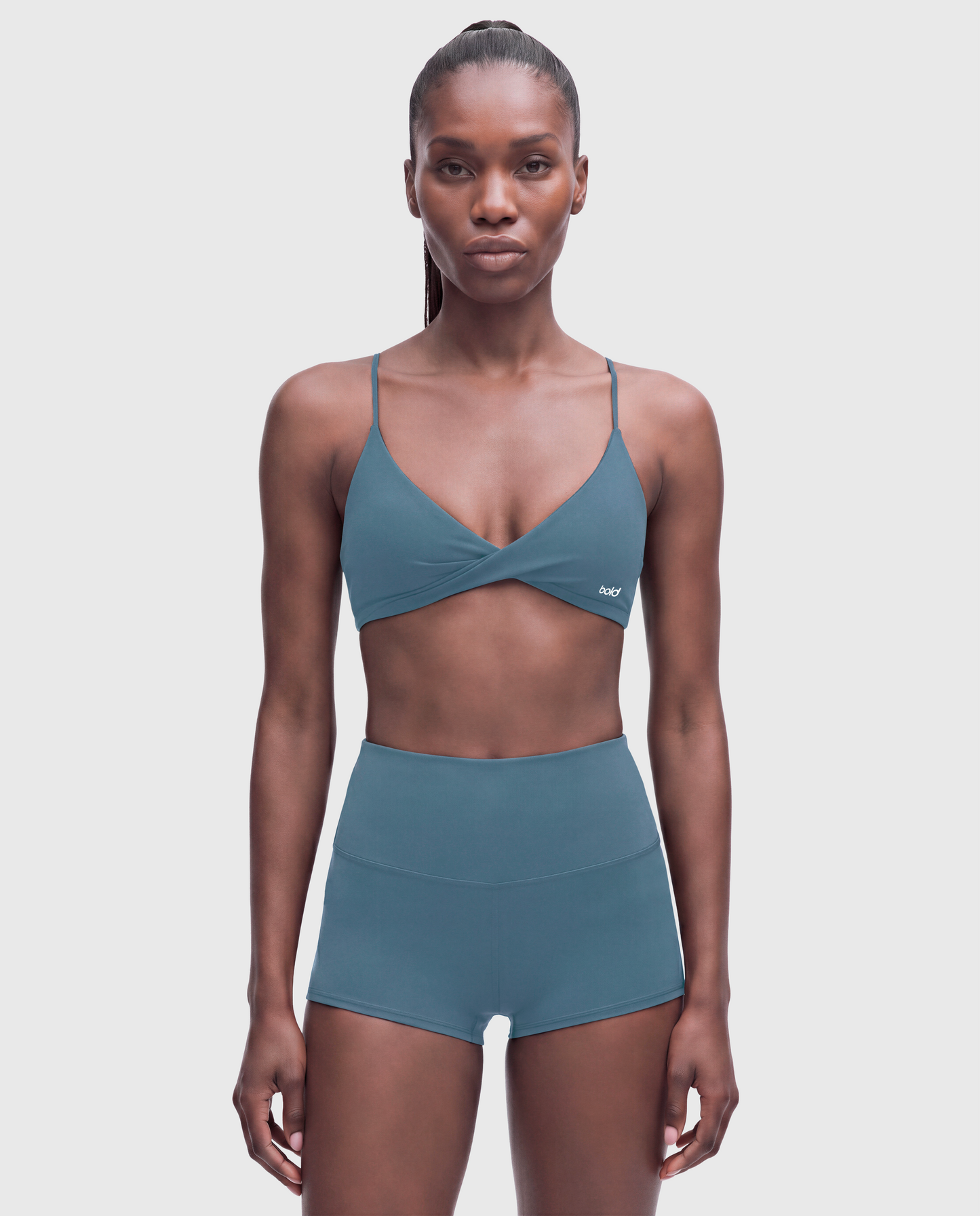 BoldBooty Longline Sports Bra — Blue Grey — Photo 3