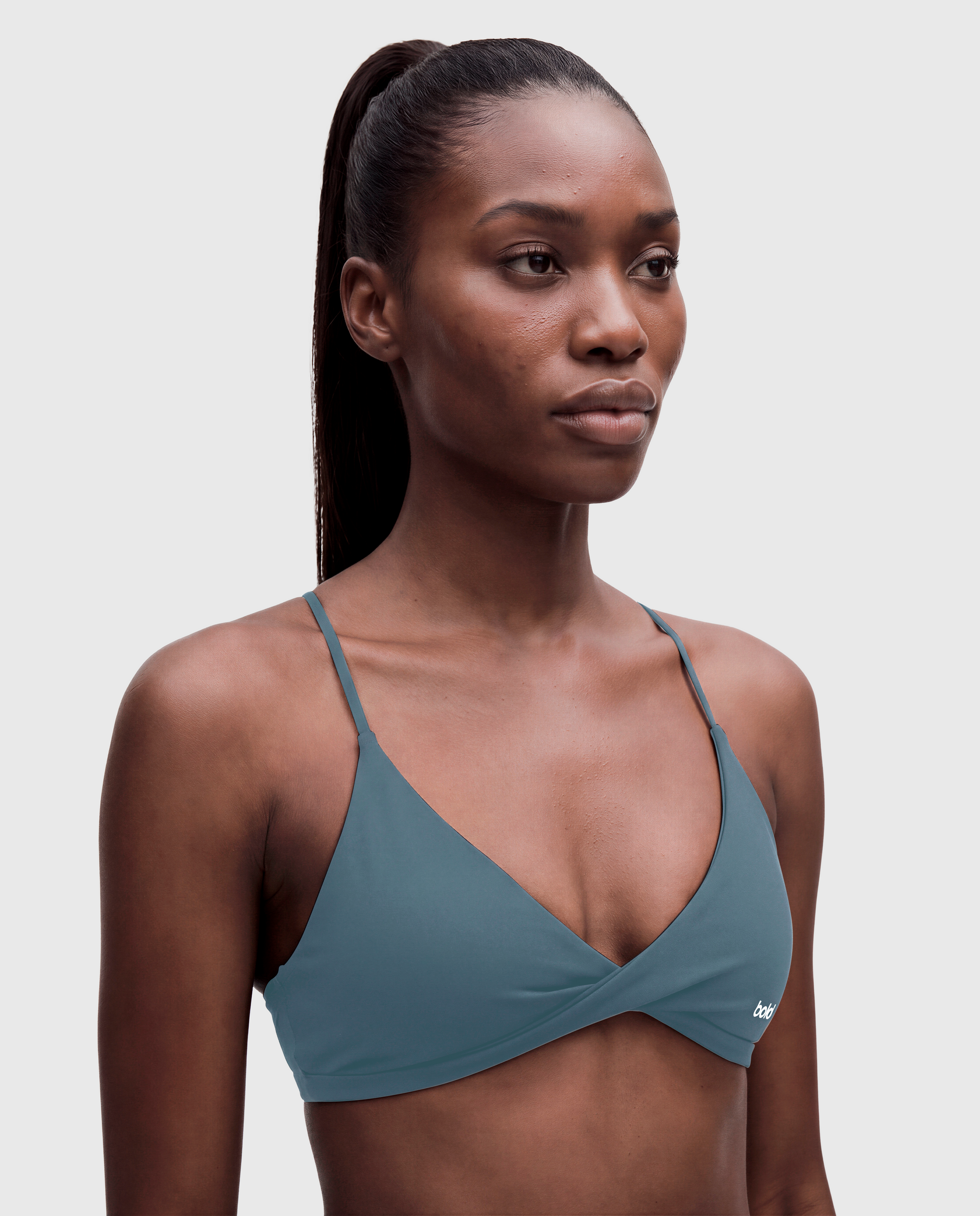 BoldBooty Longline Sports Bra — Blue Grey — Photo 1