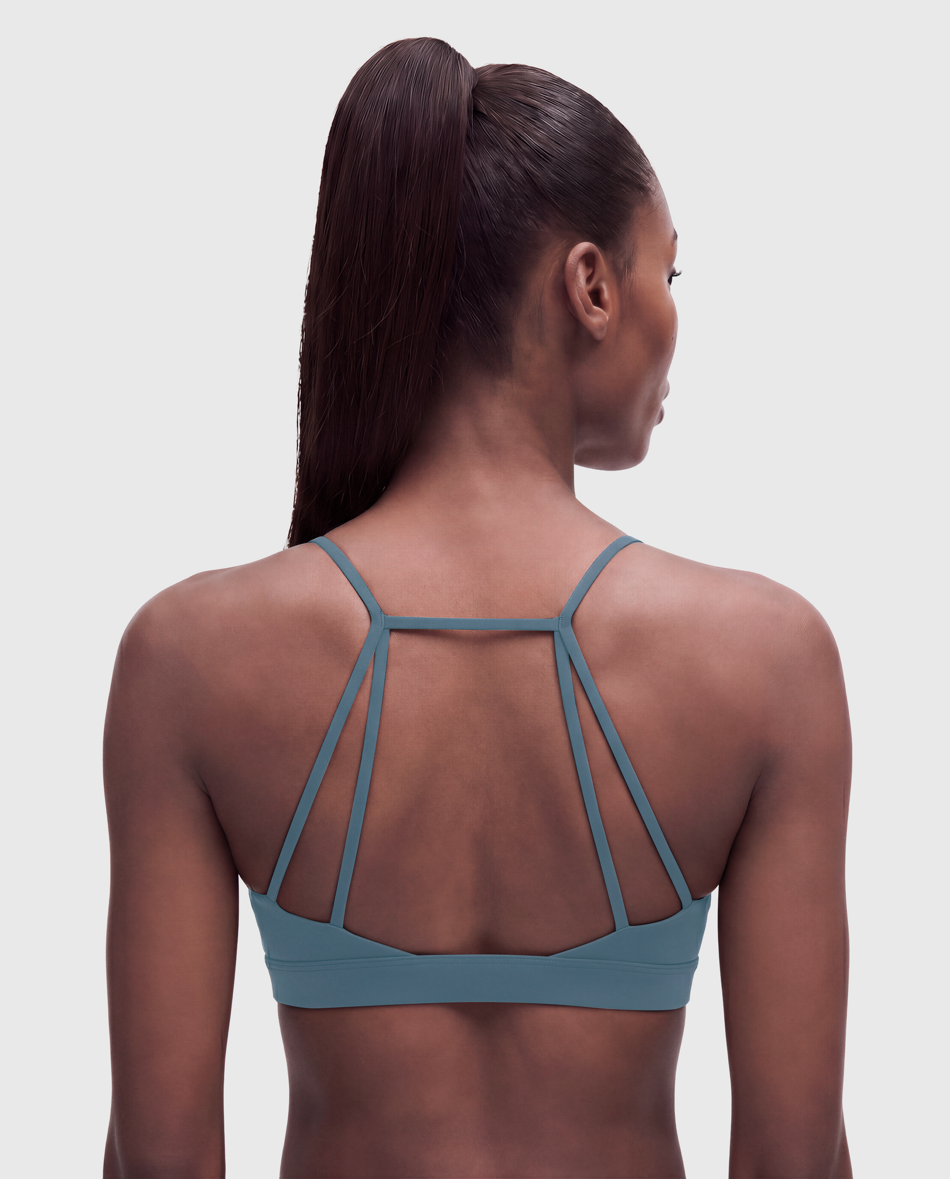 BoldBooty Longline Sports Bra — Blue Grey — Photo 2
