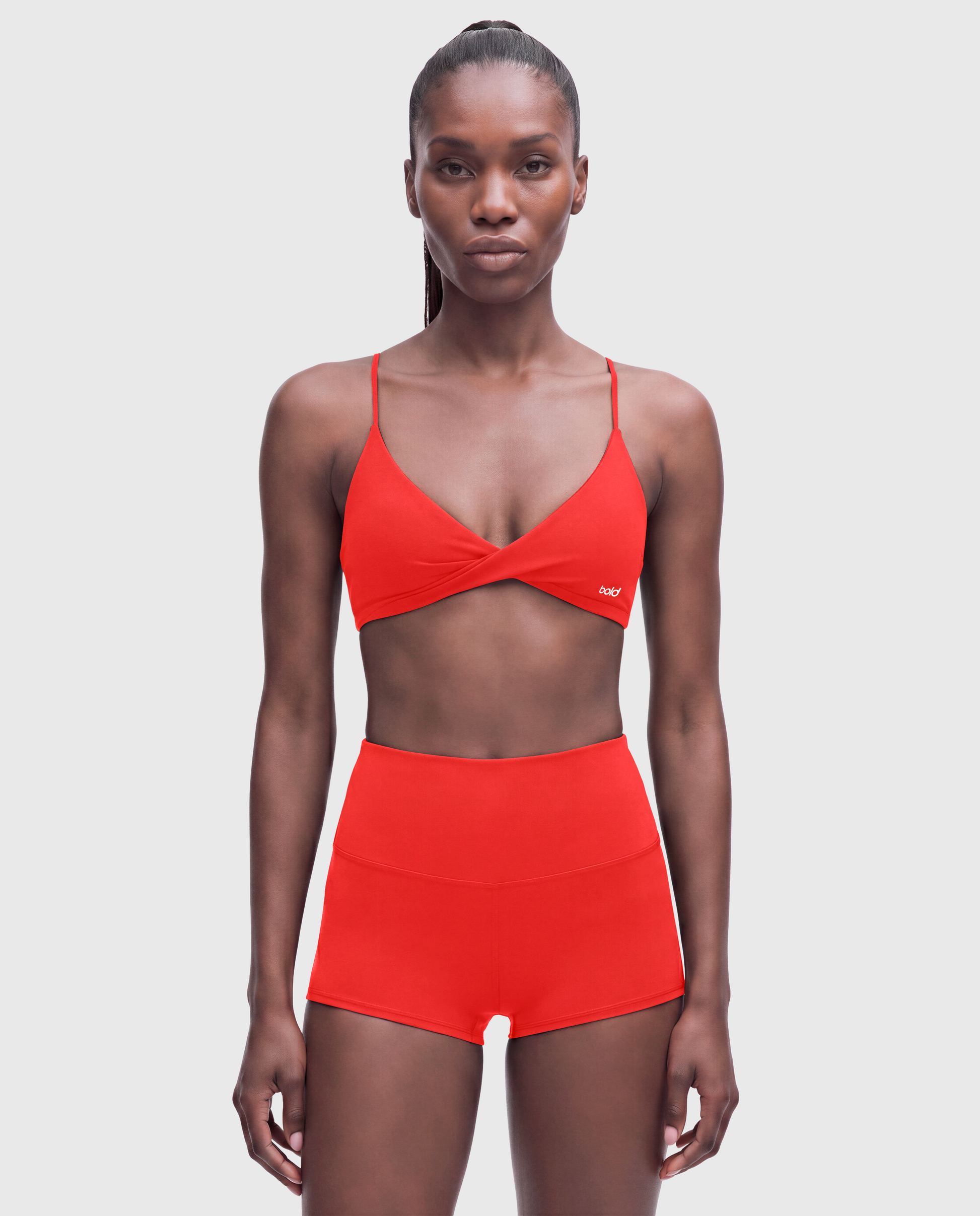 BoldBooty Longline Sports Bra — Scarlet Red — Photo 3