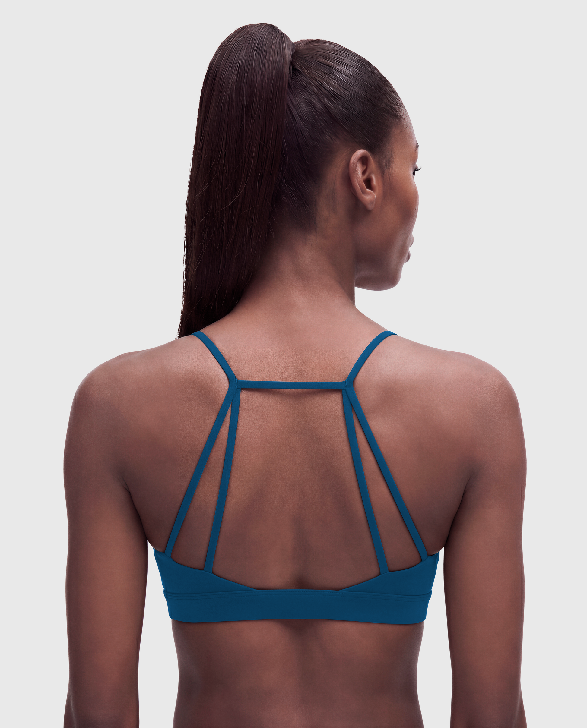 BoldBooty Longline Sports Bra — Peacock Blue — Photo 2