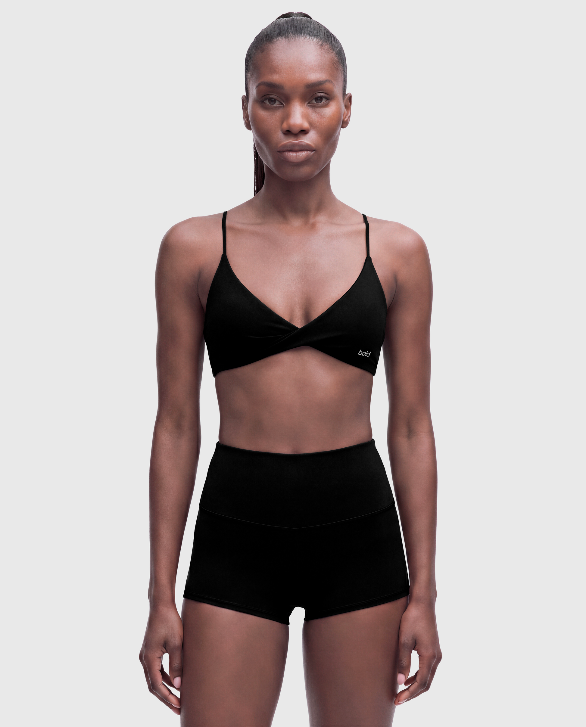 BoldBooty Longline Sports Bra — Black — Photo 2