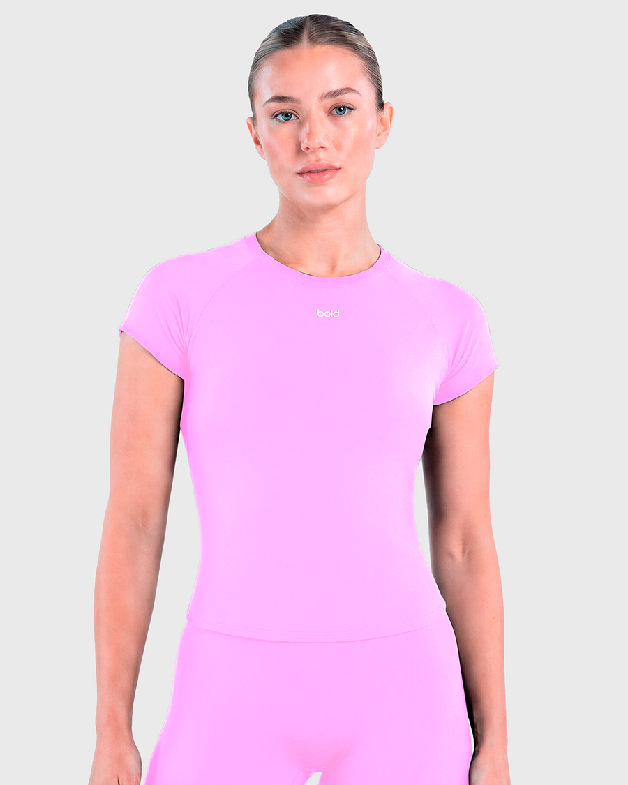 Scrunch Training Tee (Floral Pink)